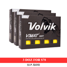 Load image into Gallery viewer, Volvik Vimat Soft Golf Balls - Yellow 3 doz for $78
