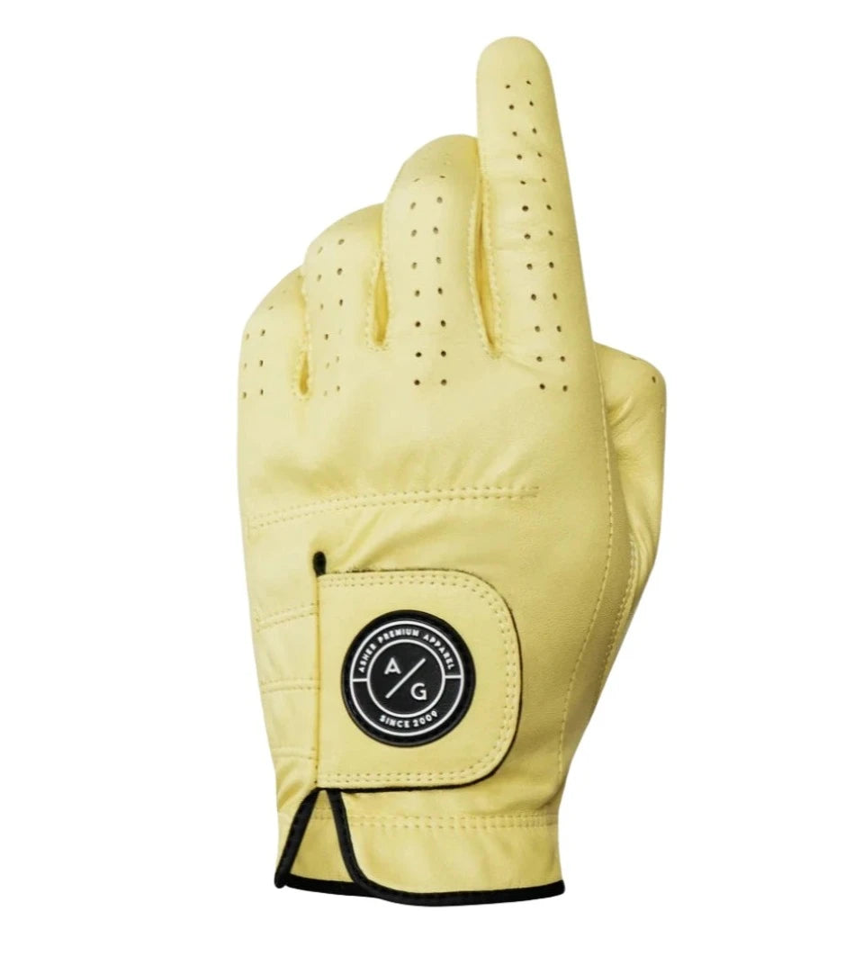 Asher Premium Leather Mens Glove - Canary