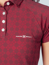 将图片加载到图库查看器，Kualesa Women's Batik Tribute Impact Polo - Ceplok Tumis
