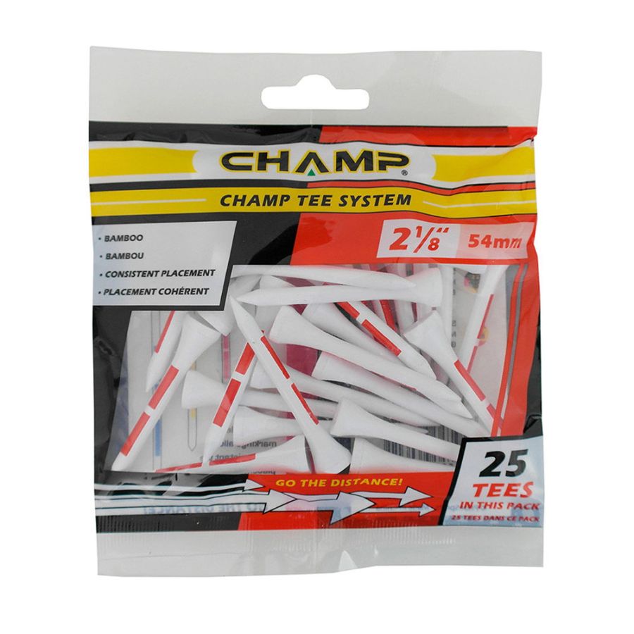 CHAMP WHT/RED TEE 2-1/8
