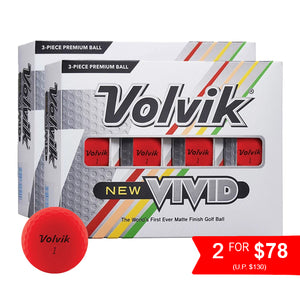 Volvik NEW Vivid Golf Balls - Ruby Red 2 for $78