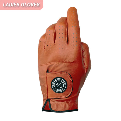 Asher Premium Leather Womens golf Glove Pair Sunglow