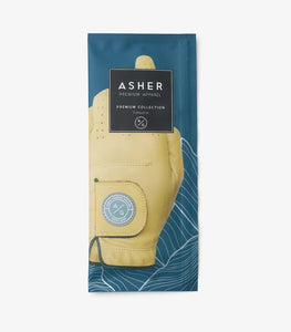 Asher Premium Leather Womens golf Glove Pair Sunglow
